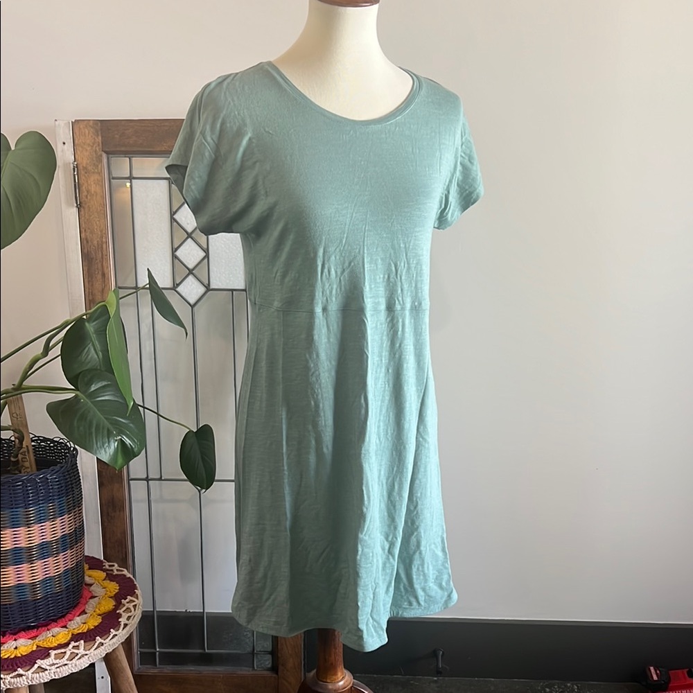 Columbia Cotton/Rayon Casual Green Short Sleeve Dress